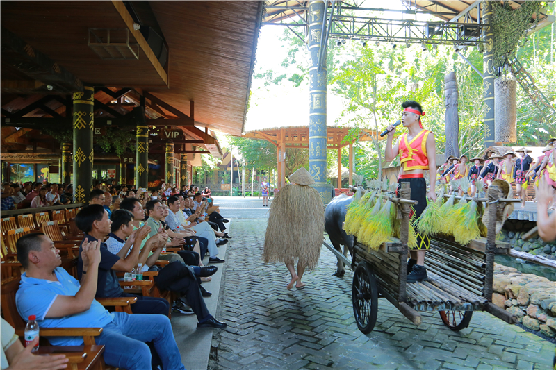 4、白沙縣省部級勞?？疾靾F到訪檳榔谷觀看實景演出《檳榔·古韻》